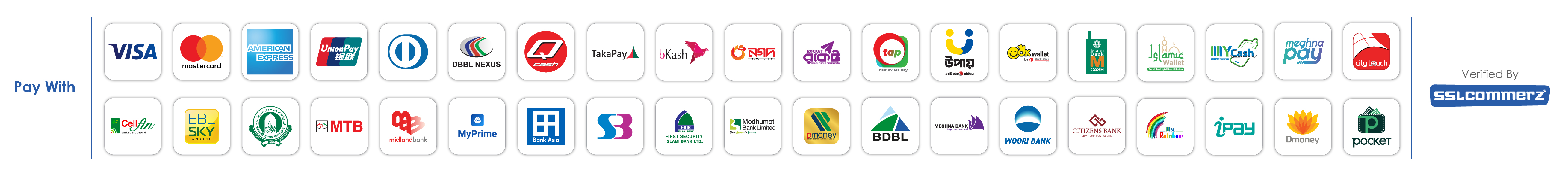 Supported payment methods